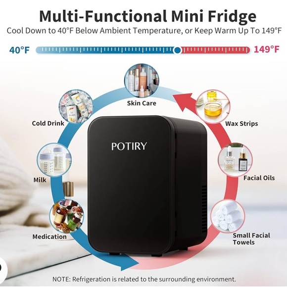 Potiry Portable Mini Fridge Warming or Cooling - Picture 5 of 14